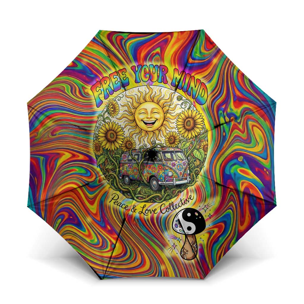 Free Your Mind Peace Love Collective Umbrella Psychedelic Hippie Vibes