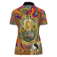 Free Your Mind Peace Love Collective Women Polo Shirt Psychedelic Hippie Vibes