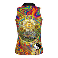 Free Your Mind Peace Love Collective Women Sleeveless Polo Shirt Psychedelic Hippie Vibes