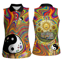 Free Your Mind Peace Love Collective Women Sleeveless Polo Shirt Psychedelic Hippie Vibes