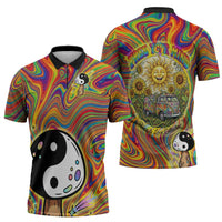 Free Your Mind Peace Love Collective Zipper Polo Shirt Psychedelic Hippie Vibes