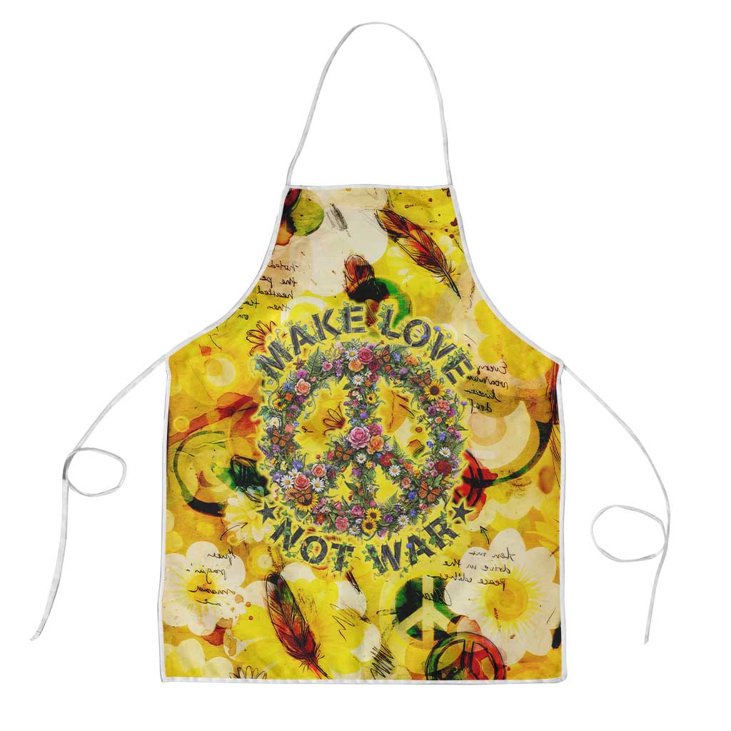 Make Love Not War Apron Hippie Flower Power Revolution