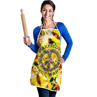 Make Love Not War Apron Hippie Flower Power Revolution