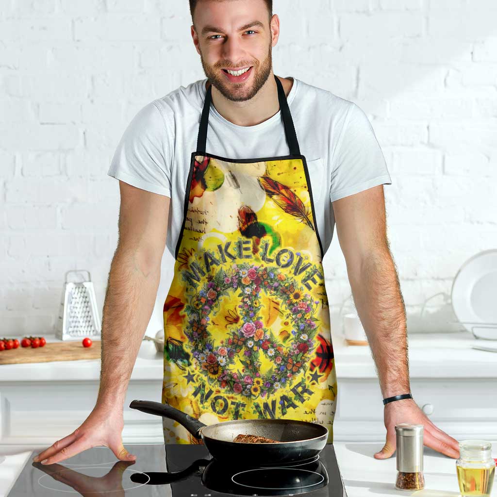 Make Love Not War Apron Hippie Flower Power Revolution