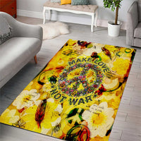 Make Love Not War Area Rug Hippie Flower Power Revolution