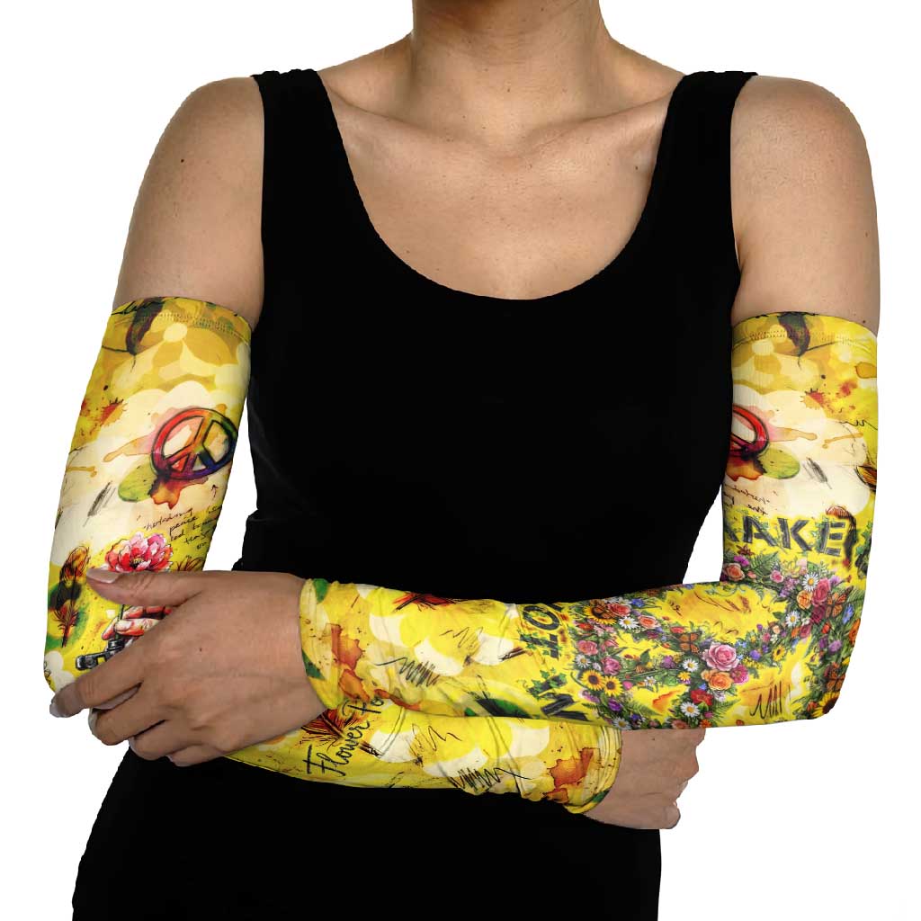 Make Love Not War Arm Sleeves Hippie Flower Power Revolution