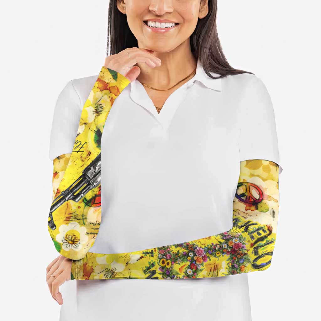 Make Love Not War Arm Sleeves Hippie Flower Power Revolution