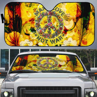 Make Love Not War Auto Sun Shade Hippie Flower Power Revolution