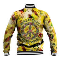 Make Love Not War Baseball Jacket Hippie Flower Power Revolution