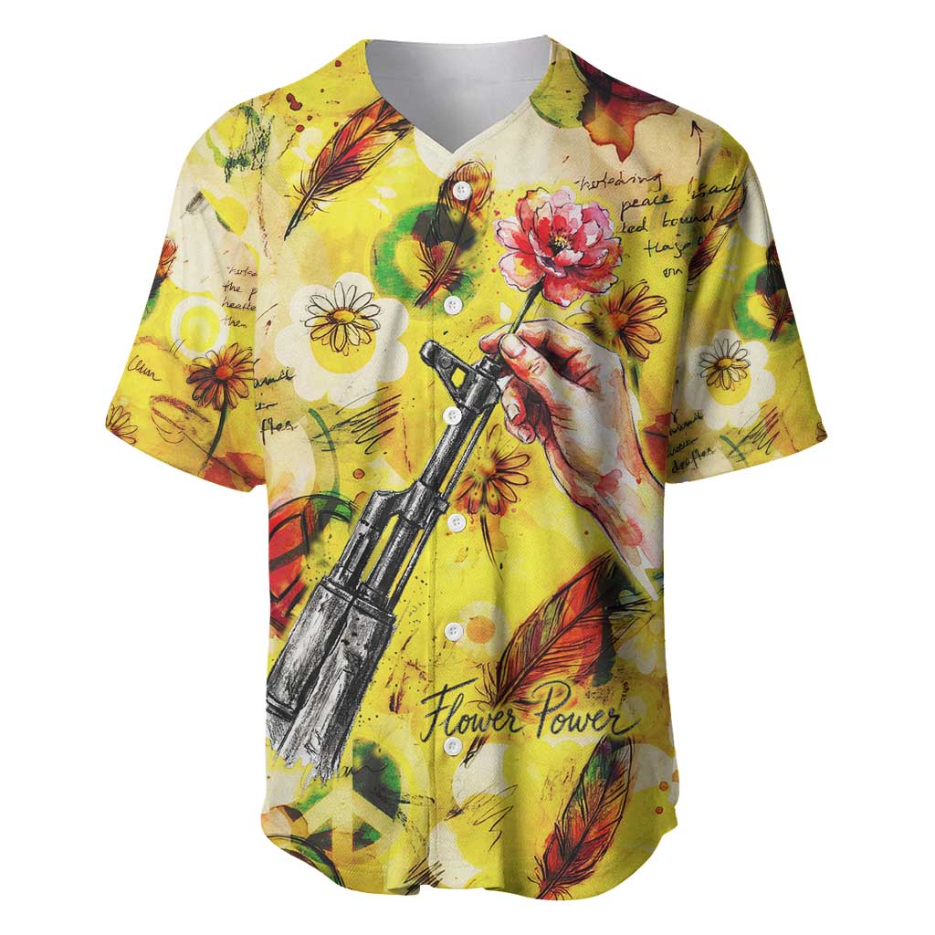 Make Love Not War Baseball Jersey Hippie Flower Power Revolution