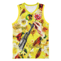 Make Love Not War Basketball Jersey Hippie Flower Power Revolution