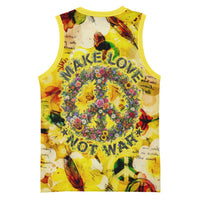 Make Love Not War Basketball Jersey Hippie Flower Power Revolution