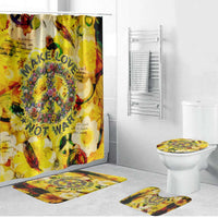 Make Love Not War Bathroom Set Hippie Flower Power Revolution