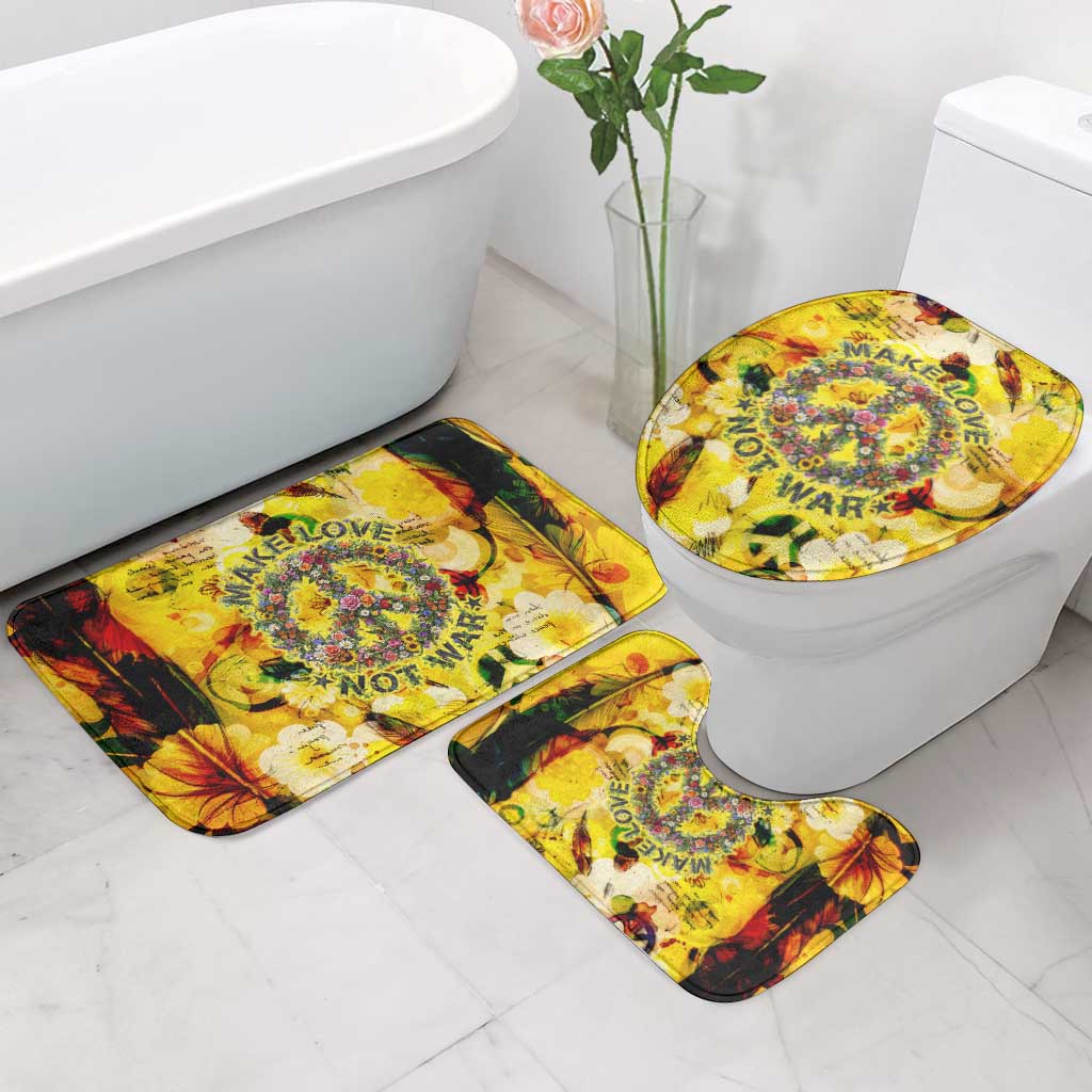 Make Love Not War Bathroom Set Hippie Flower Power Revolution