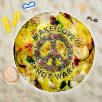 Make Love Not War Beach Blanket Hippie Flower Power Revolution