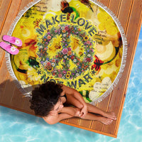 Make Love Not War Beach Blanket Hippie Flower Power Revolution