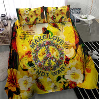 Make Love Not War Bedding Set Hippie Flower Power Revolution