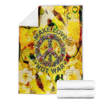 Make Love Not War Blanket Hippie Flower Power Revolution