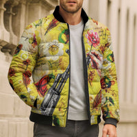 Make Love Not War Bomber Puffer Jacket Hippie Flower Power Revolution