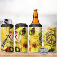 Make Love Not War 4 in 1 Can Cooler Tumbler Hippie Flower Power Revolution