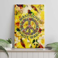 Make Love Not War Canvas Wall Art Hippie Flower Power Revolution