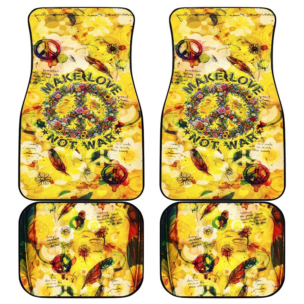 Make Love Not War Car Mats Hippie Flower Power Revolution