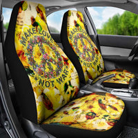 Make Love Not War Car Seat Cover Hippie Flower Power Revolution