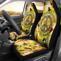 Make Love Not War Car Seat Cover Hippie Flower Power Revolution