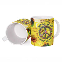 Make Love Not War Ceramic Mug Hippie Flower Power Revolution