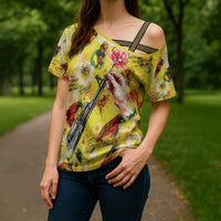Make Love Not War Cross Shoulder Shirt Hippie Flower Power Revolution