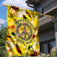 Make Love Not War Garden Flag Hippie Flower Power Revolution