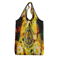 Make Love Not War Grocery Bag Hippie Flower Power Revolution