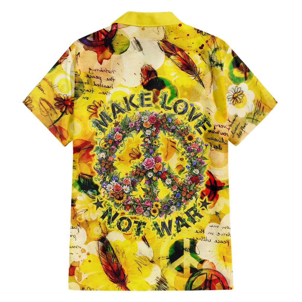 Make Love Not War Hawaiian Shirt Hippie Flower Power Revolution