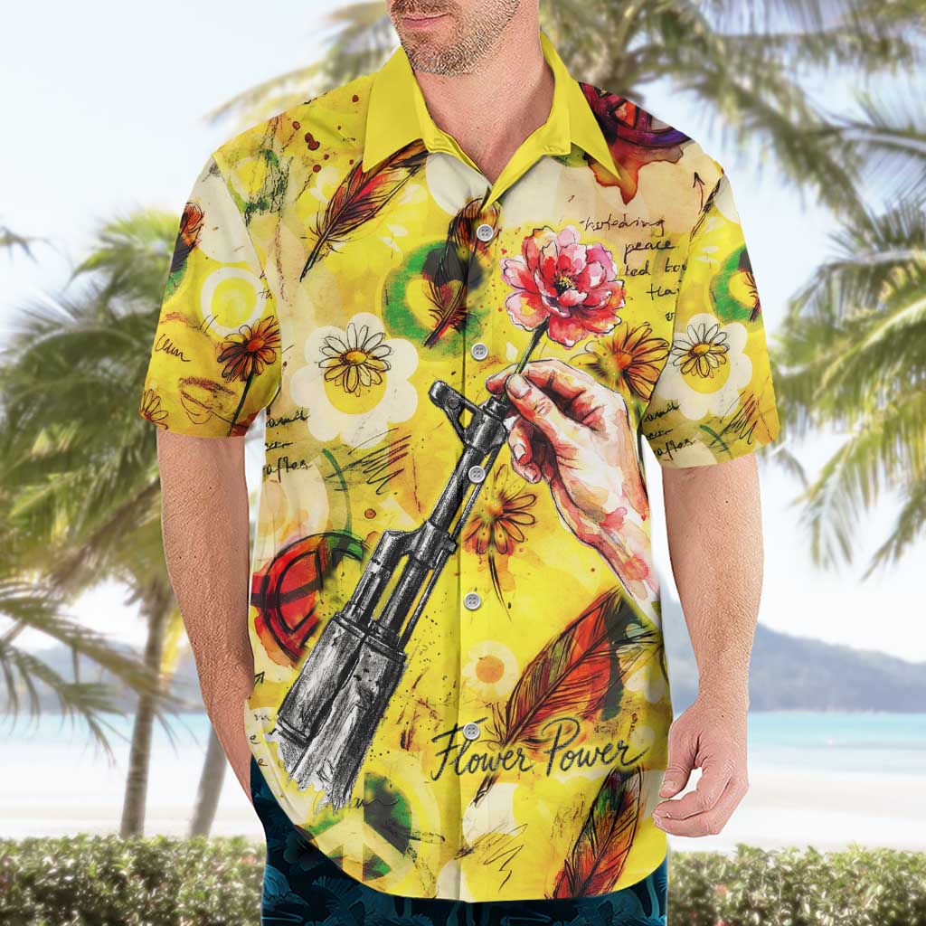 Make Love Not War Hawaiian Shirt Hippie Flower Power Revolution