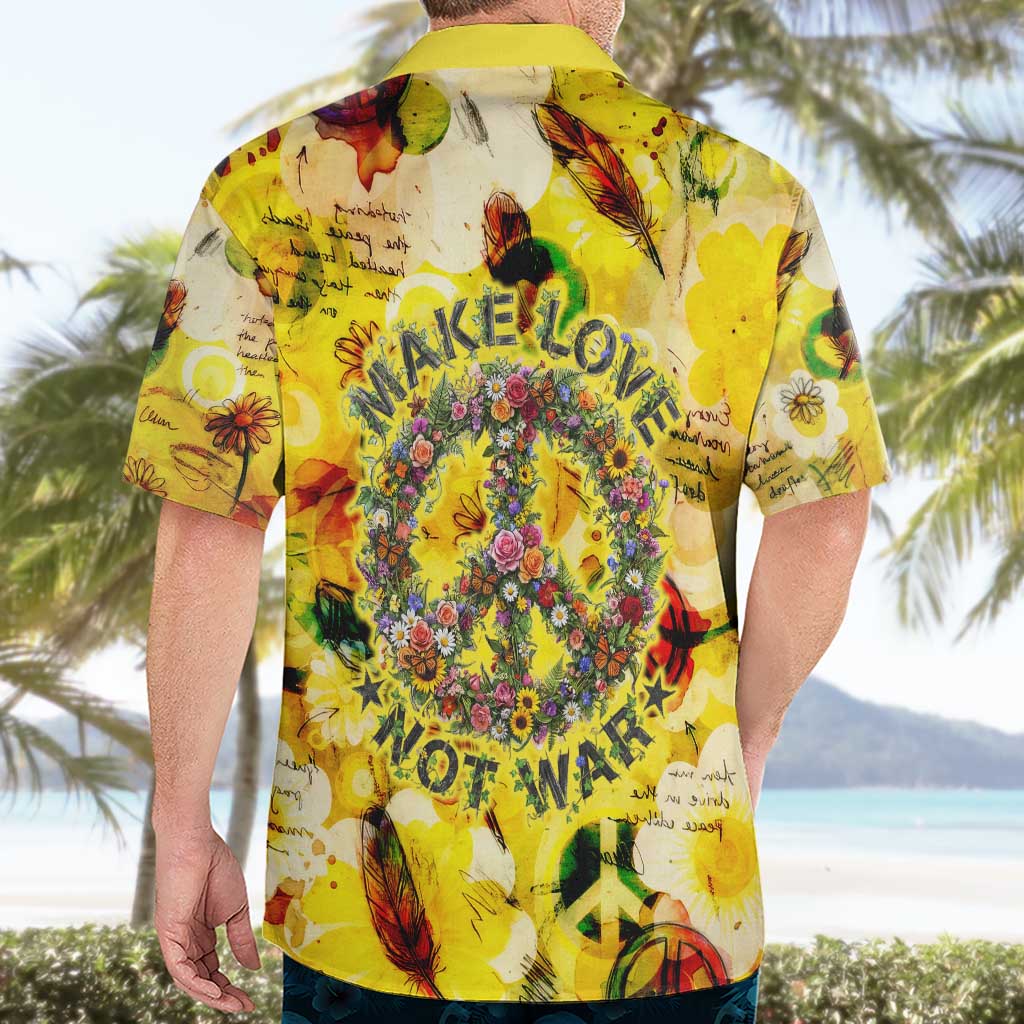 Make Love Not War Hawaiian Shirt Hippie Flower Power Revolution