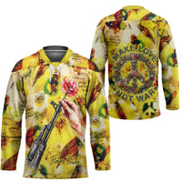 Make Love Not War Hockey Jersey Hippie Flower Power Revolution
