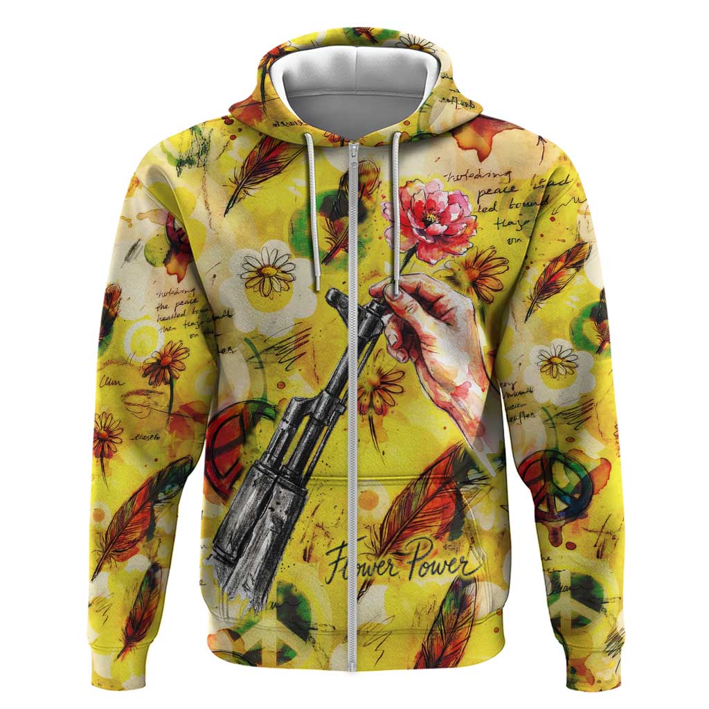 Make Love Not War Hoodie Hippie Flower Power Revolution