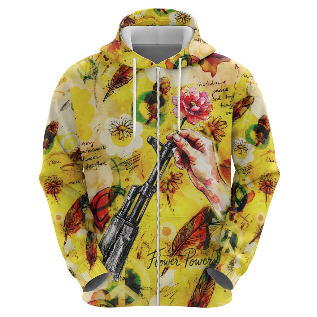 Make Love Not War Hoodie Hippie Flower Power Revolution