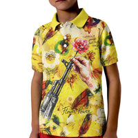 Make Love Not War Kid Polo Shirt Hippie Flower Power Revolution