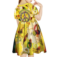 Make Love Not War Kid Short Sleeve Dress Hippie Flower Power Revolution