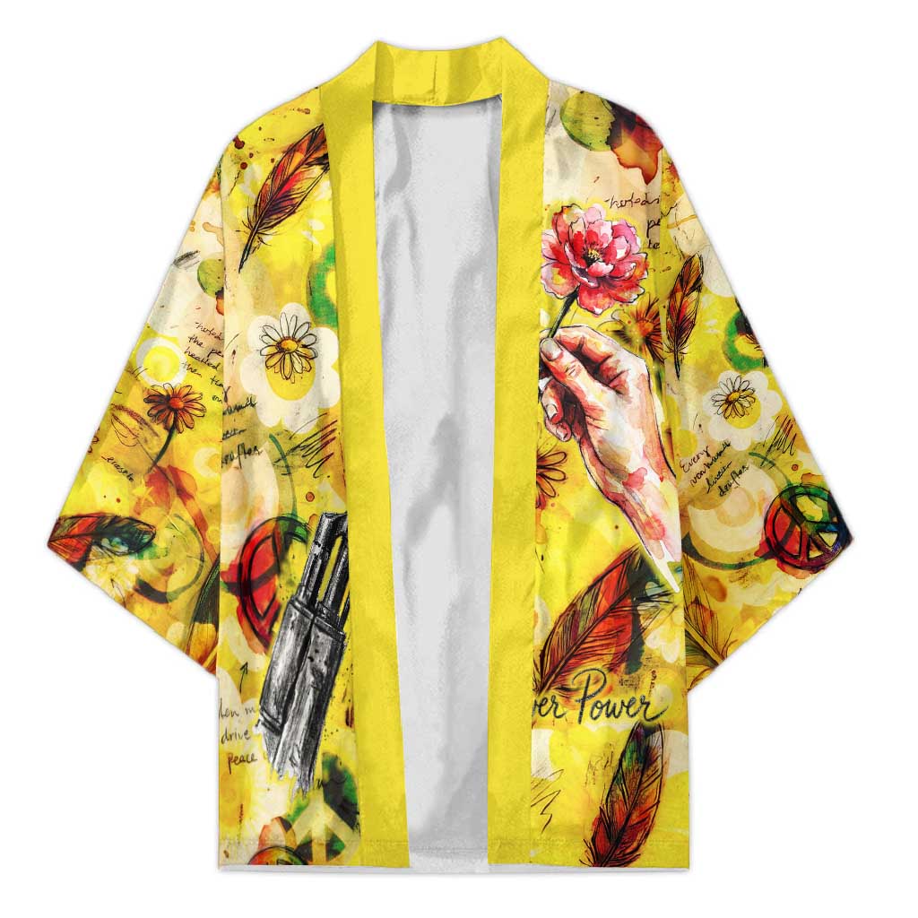 Make Love Not War Kimono Hippie Flower Power Revolution