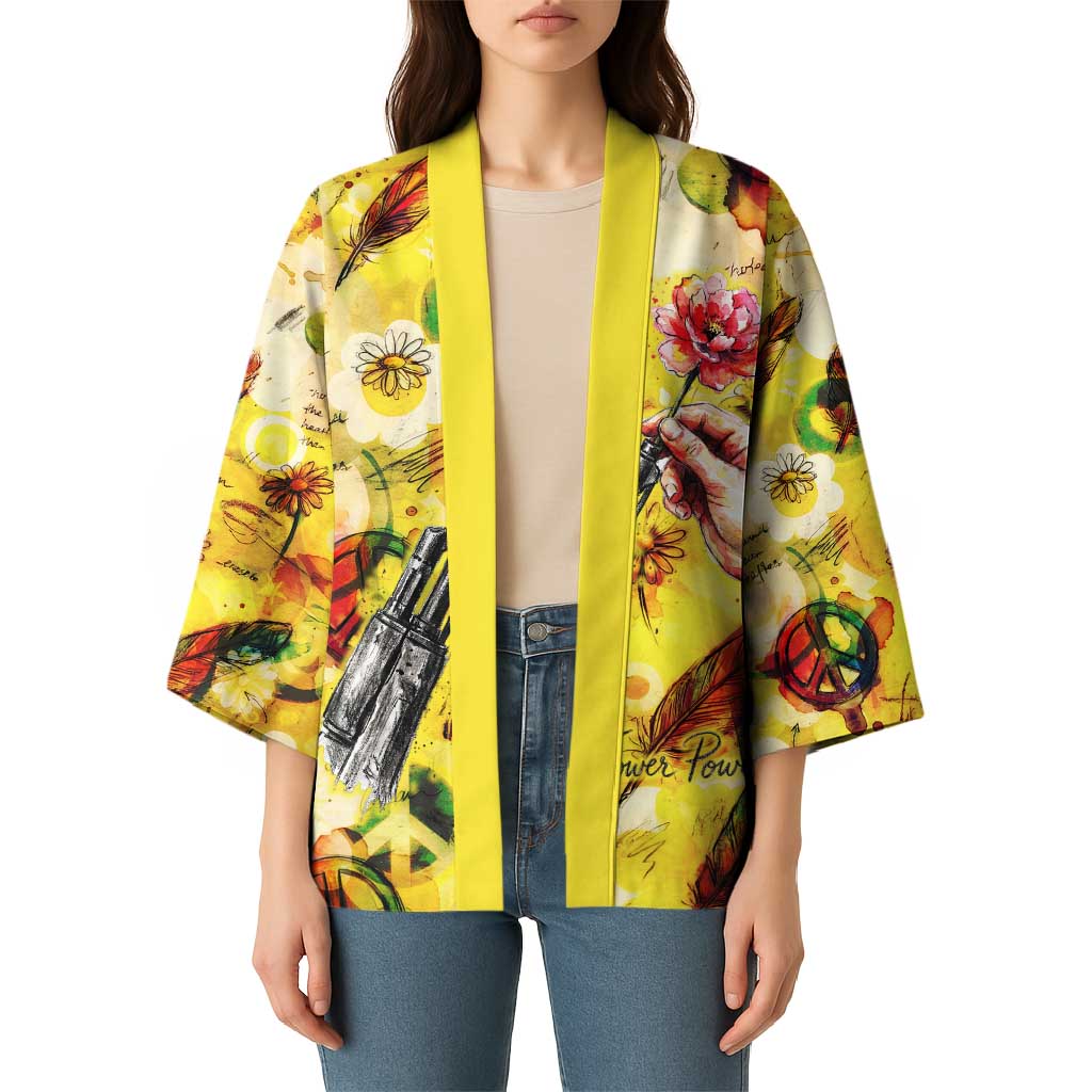Make Love Not War Kimono Hippie Flower Power Revolution