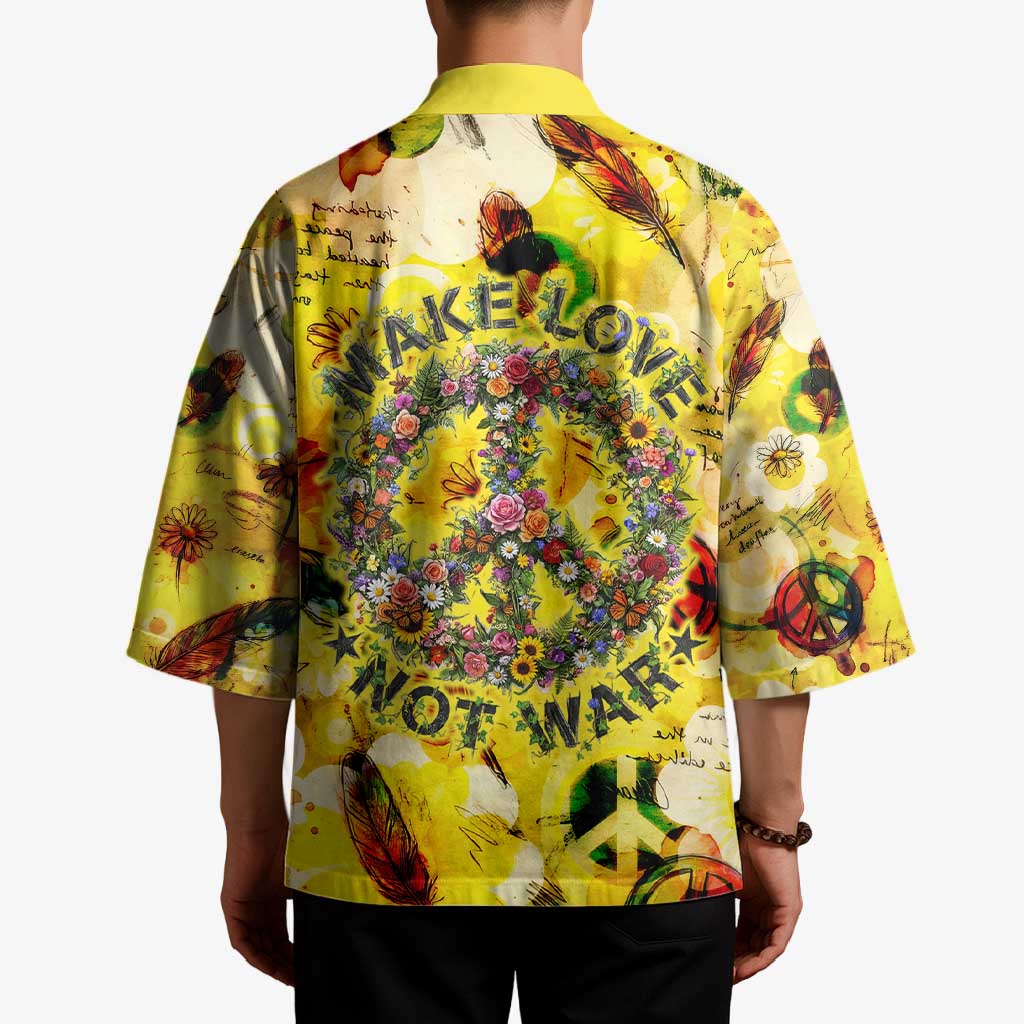Make Love Not War Kimono Hippie Flower Power Revolution