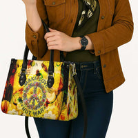 Make Love Not War Leather Bag Hippie Flower Power Revolution