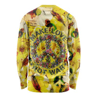 Make Love Not War Long Sleeve Shirt Hippie Flower Power Revolution