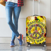 Make Love Not War Luggage Cover Hippie Flower Power Revolution