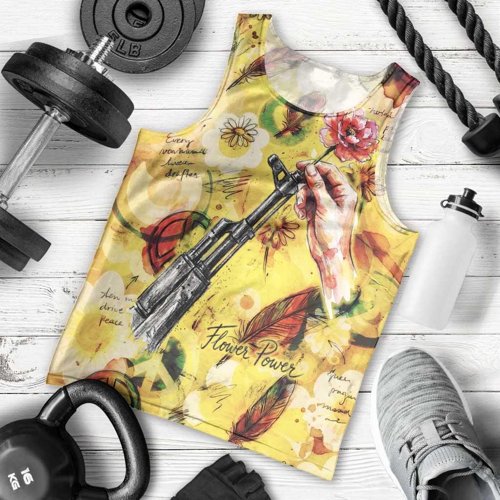 Make Love Not War Men Tank Top Hippie Flower Power Revolution
