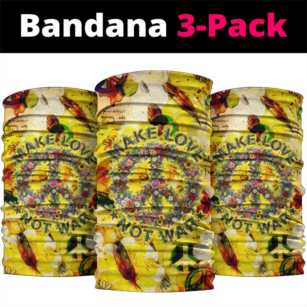 Make Love Not War Neck Gaiter Hippie Flower Power Revolution