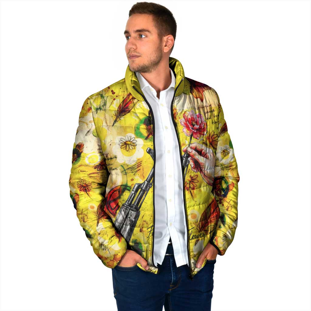 Make Love Not War Padded Jacket Hippie Flower Power Revolution