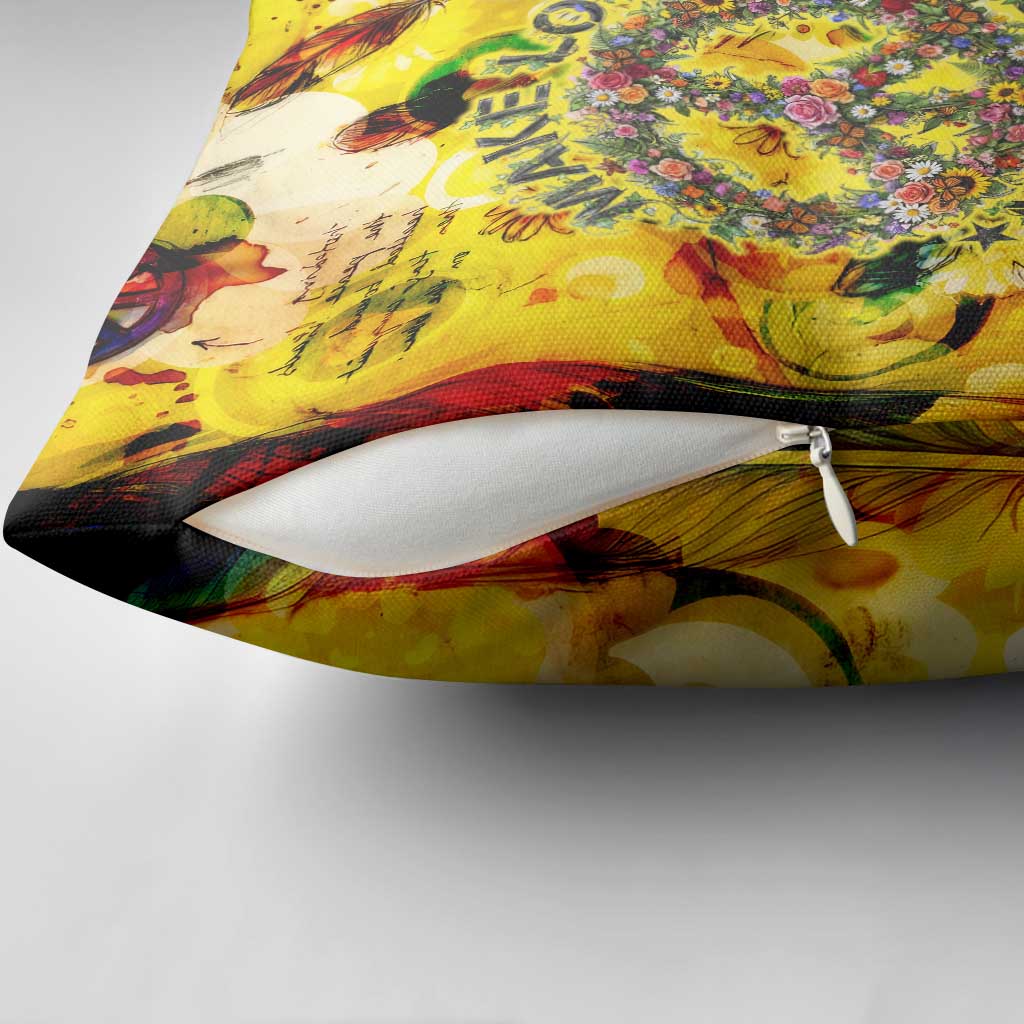 Make Love Not War Pillow Cover Hippie Flower Power Revolution